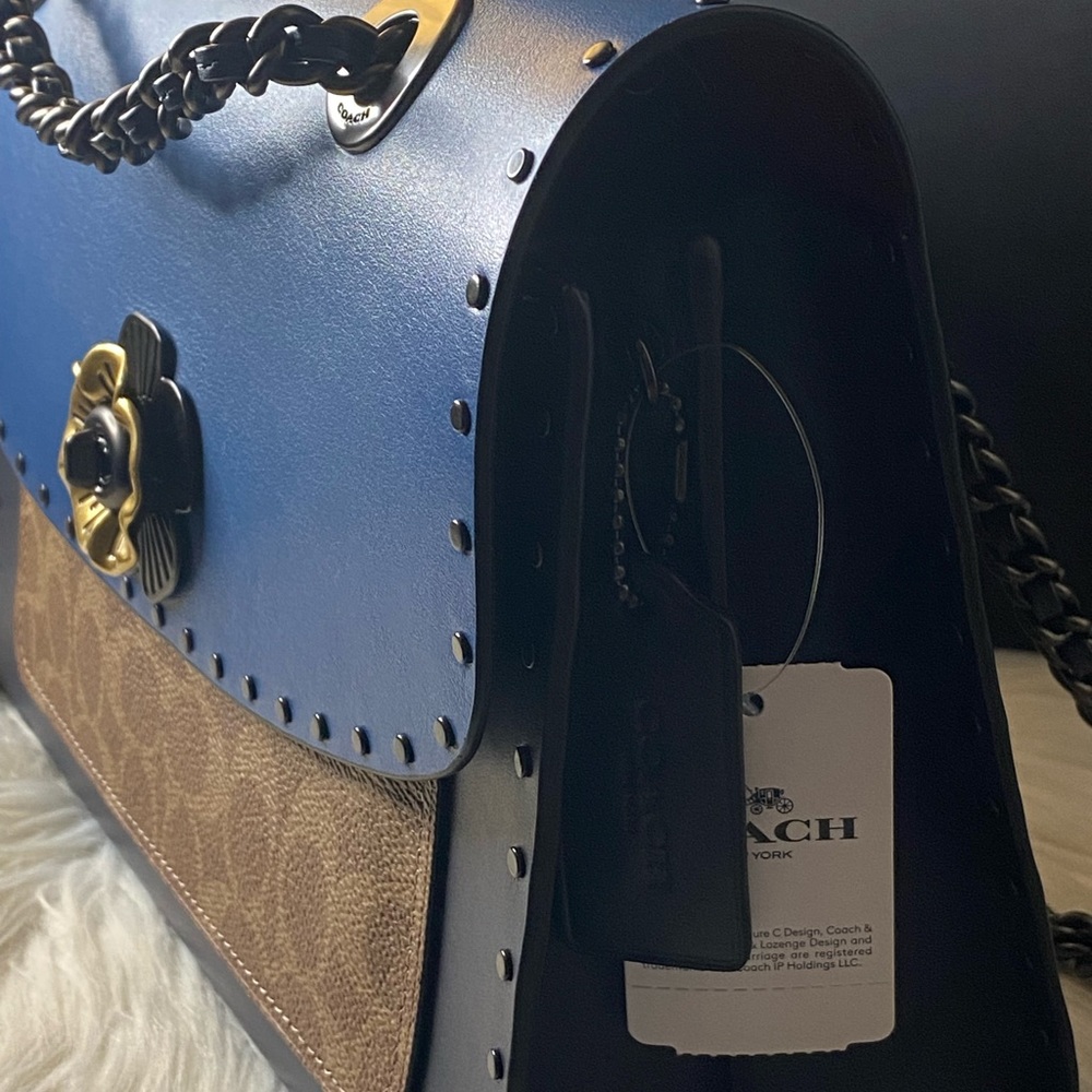 Coach Parker Crossbody Deep Blue with Rivets - Picture 11 of 16
